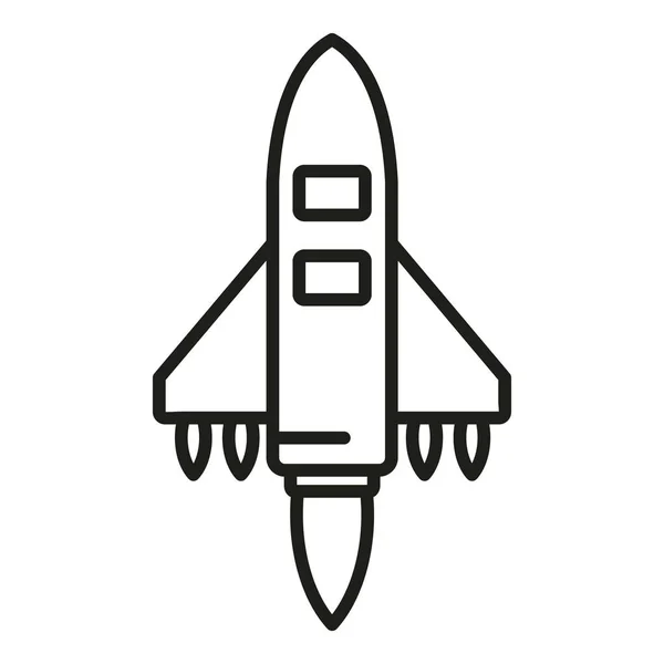 Obrysový Vektor Ikon Zesilovače Oblohy Raketový Prostor Spustit Loď — Stockový vektor