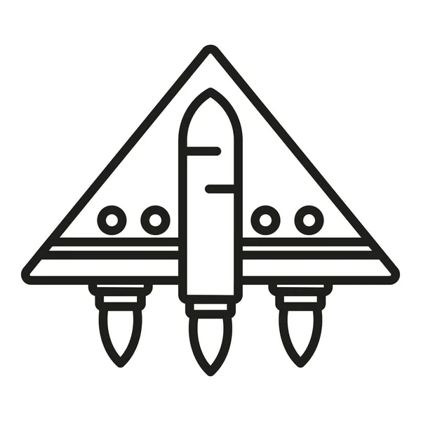 Craft Spaceship Icon Outline Vector Space Fire Smoke Idea — Stock Vector