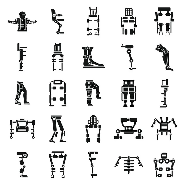 Exoskelett Symbole Setzen Einen Einfachen Vektor Körper Cyber Fortschrittliche Zukunft — Stockvektor