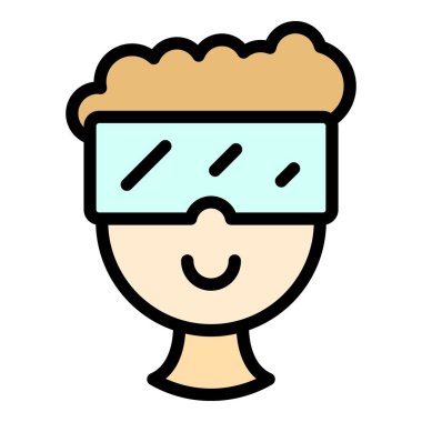 Sanal gerçeklik ikonu görüntüleniyor. Beyaz arkaplan renginde izole edilmiş web tasarımı için sanal gerçeklik vektör simgesi görünümü