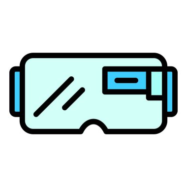 Oyun gözlüğü ikonu. Beyaz arkaplan rengi üzerinde izole edilmiş web tasarımı için Oyuncu Gözlüğü vektör simgesi