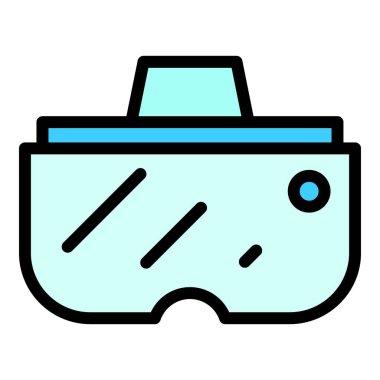 Akıllı VR gözlük ikonu. Beyaz arkaplan rengi üzerinde izole edilmiş web tasarımı için Akıllı vr gözlük vektör simgesi