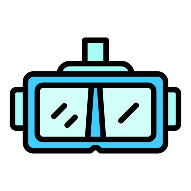 İçerik sanal gözlük ikonu. Beyaz arkaplan rengi üzerinde izole edilmiş web tasarımı için içerik sanal gözlük vektör simgesi