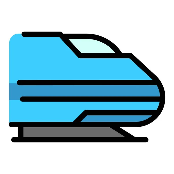 Значок Скоростного Экспресса Контур Высокоскоростной Векторный Поезд Значок Веб Дизайна — стоковый вектор