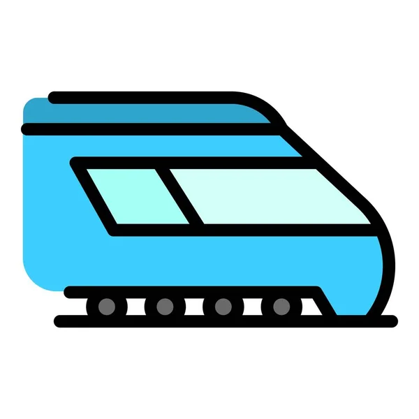 Икона Электрического Скоростного Поезда Контур Электрический Векторный Значок Быстрого Поезда — стоковый вектор