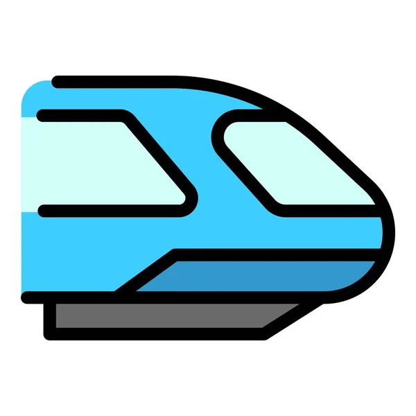 高速列車のアイコンを移動します 概要白い背景色のフラットに隔離されたウェブデザインのための高速列車ベクトルアイコンを旅行 — ストックベクタ