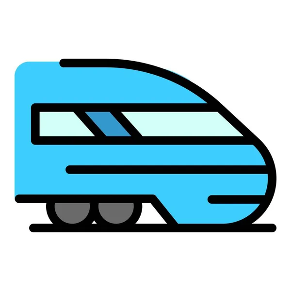 城市高速火车图标 轮廓城市高速列车矢量图标网页设计隔离的白色背景色彩平面 — 图库矢量图片
