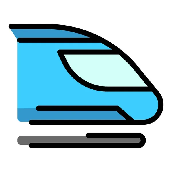 快速列車のアイコン 概要白色背景色平面上に分離されたウェブデザインのための高速通過列車ベクトルアイコン — ストックベクタ