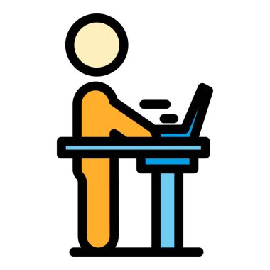 Çalışan ikon ayağa kalk. Beyaz arkaplan rengi üzerinde izole edilmiş web tasarımı için çalışan vektör simgesini göster