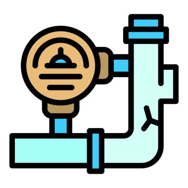 Kırık boru ikonu. Beyaz arkaplan rengi üzerinde izole edilmiş web tasarımı için kırık boru vektör simgesi