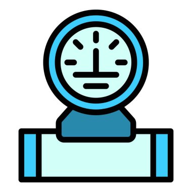 Basınç ölçer simgesi. Beyaz arkaplan rengi üzerinde izole edilmiş web tasarımı için ana hatlı su ölçer vektör simgesi