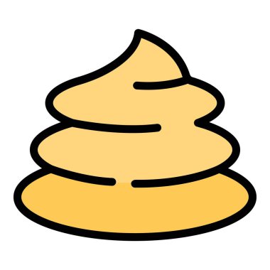 Dog shit icon. Outline Dog shit vector icon for web design isolated on white background color flat