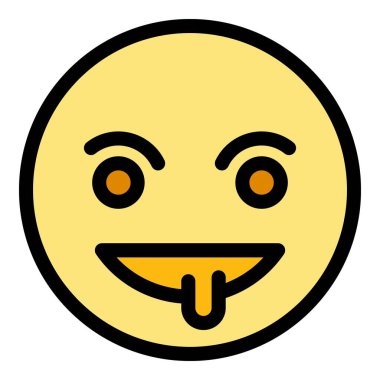Şeytani emoji ikonu. Beyaz arkaplan rengi üzerinde izole edilmiş web tasarımı için Şeytani emoji vektör simgesi ana hatları