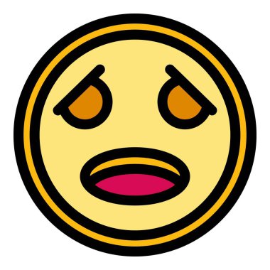 Dalgın yüz ikonu. Beyaz arkaplan rengi üzerinde izole edilmiş web tasarımı için düşünceli yüz vektör simgesi