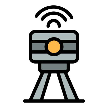 Hız kontrol radar simgesi. Beyaz arkaplan rengi üzerinde izole edilmiş web tasarımı için ana hız kontrol radar vektör simgesi