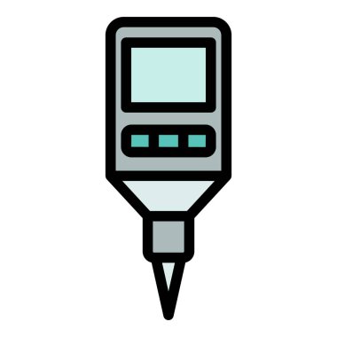 Ekran ph metre simgesi. Beyaz arkaplan rengi üzerinde izole edilmiş web tasarımı için ana ekran ph metre vektör simgesi