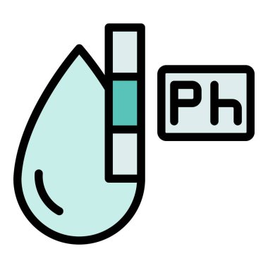 Su damlası ph ikonu. Beyaz arkaplan renginde izole edilmiş web tasarımı için Su Damlası ph vektör simgesi