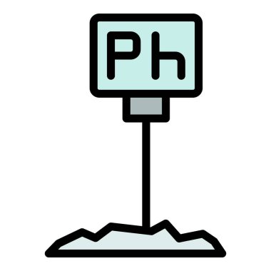 Toprak ph metre simgesi. Beyaz arkaplan rengi üzerinde izole edilmiş web tasarımı için Toprak ph metre vektör simgesi