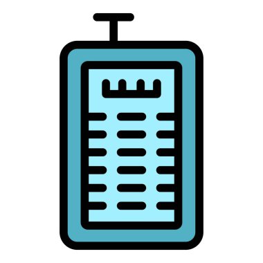 Lazer metre ikonu. Beyaz arkaplan renginde izole edilmiş web tasarımı için lazer metre vektör simgesi