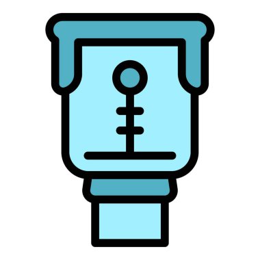 İnşaat lazer metre simgesi. Beyaz arkaplan renginde izole edilmiş web tasarımı için ana hatlı lazer metre vektör simgesi