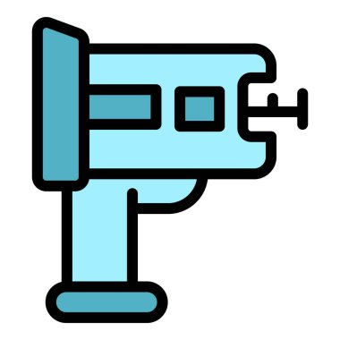 Lazer cetvel ikonu. Beyaz arkaplan rengi üzerinde izole edilmiş web tasarımı için Laser cetvel vektör simgesi taslağı