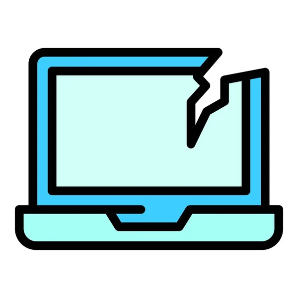 Beschädigtes Laptop Symbol Umriss Beschädigtes Laptop Vektorsymbol Für Webdesign Isoliert — Stockvektor