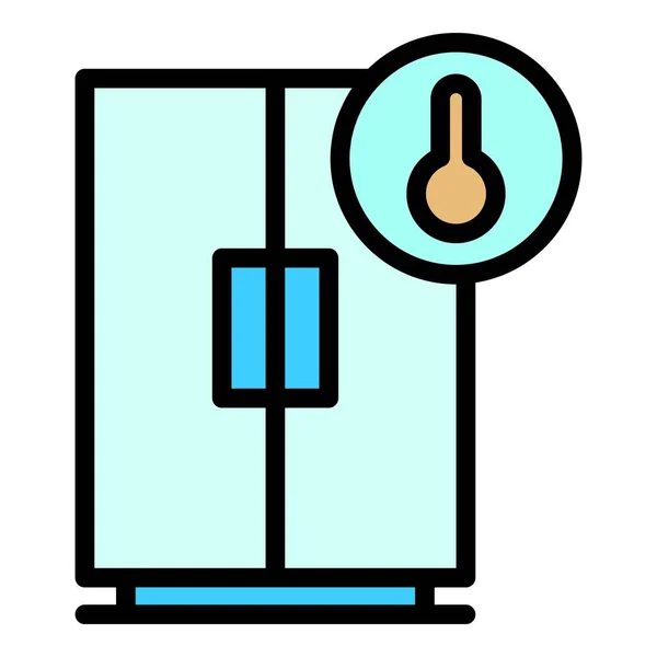 Icono Del Refrigerador Temperatura Esquema Icono Del Vector Nevera Temperatura — Vector de stock