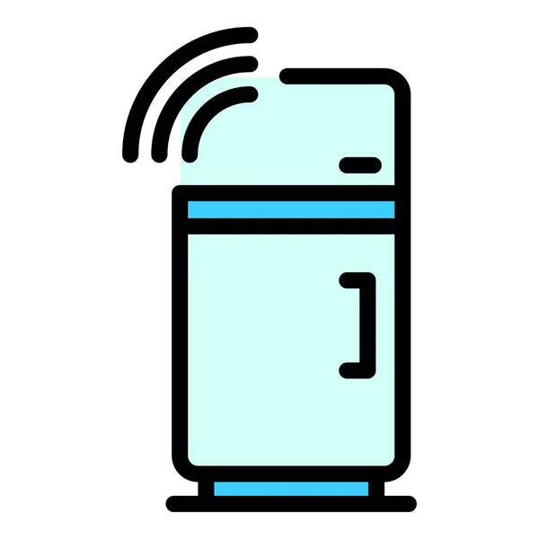 Smart Kühlschrank Symbol Umriss Smart Kühlschrank Vektor Symbol Für Web — Stockvektor
