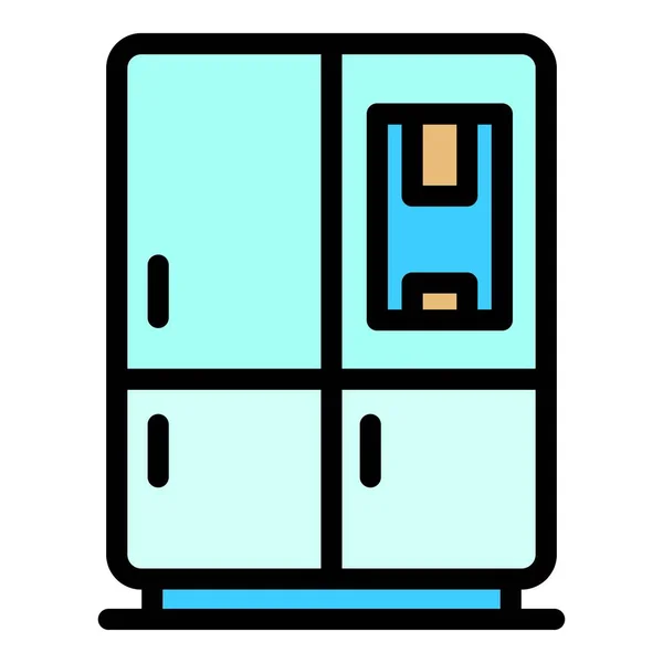 Moderne Kühlschrank Ikone Umriss Modernes Kühlschrankvektorsymbol Für Webdesign Isoliert Auf — Stockvektor