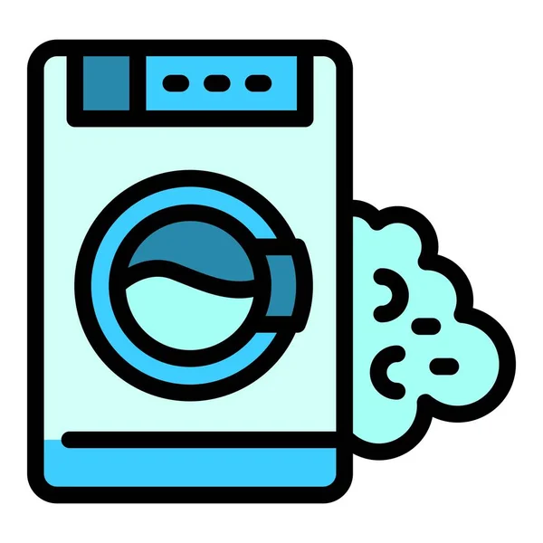 Foute Wasmachine Icoon Overzicht Defecte Wasmachine Vector Icoon Voor Web — Stockvector