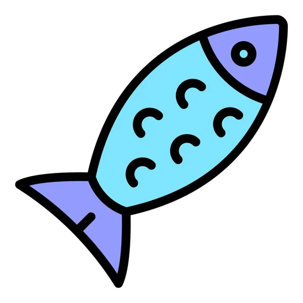 猫の魚料理のアイコン 概要白地に隔離されたウェブデザインのためのキャットフィッシュフードベクトルアイコンフラット — ストックベクタ