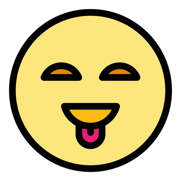 Tongue Smile Face Icon Outline Tongue Smile Face Vector Icon — Stock Vector