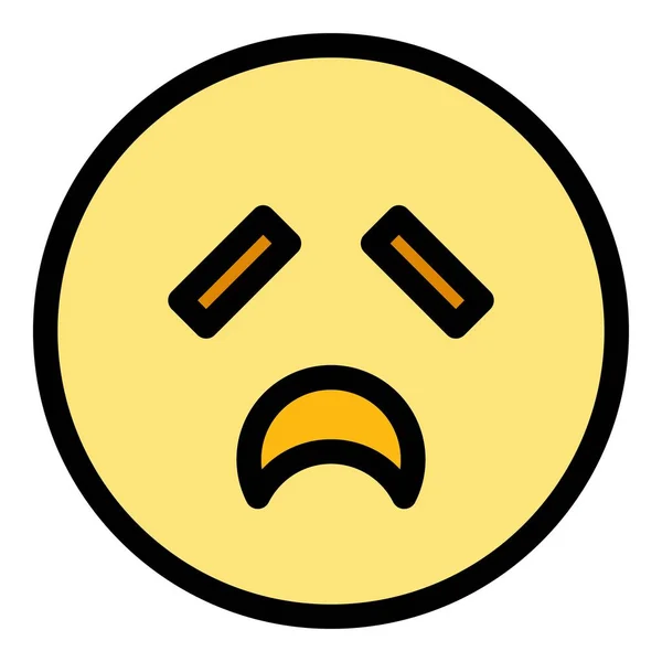 Erschöpftes Emoji Symbol Umriss Erschöpfte Emoji Vektorsymbol Für Web Design — Stockvektor