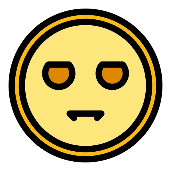 Ikon Emoji Yang Serius Garis Besar Ikon Vektor Emoji Serius - Stok Vektor