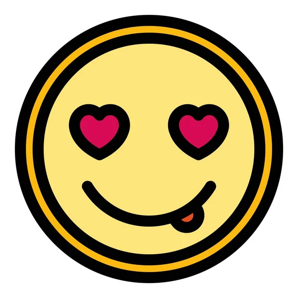 笑顔のアイコンが好き 概要白を基調としたウェブデザインのための愛の笑顔ベクトルアイコンフラット — ストックベクタ