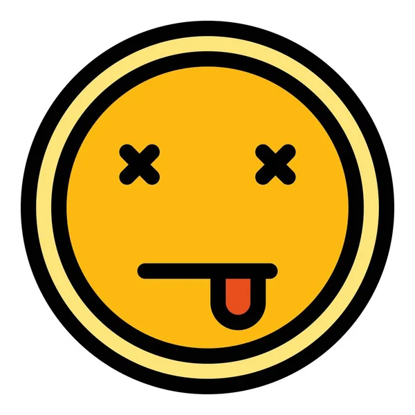 Icône Emoji Morte Outline Dead Emoji Icône Vectorielle Pour Conception — Image vectorielle