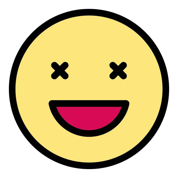 Ślepa Ikona Emoji Zarys Blind Emoji Wektor Ikona Projektowania Stron — Wektor stockowy