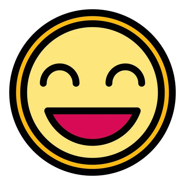 Szczęśliwej Ikony Uśmiechu Zarys Szczęśliwy Uśmiech Wektor Ikona Dla Projektowania — Wektor stockowy