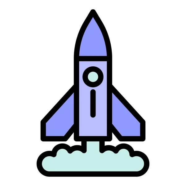 ロケットの煙のアイコン 概要白い背景カラーフラット上に隔離されたウェブデザインのためのロケット煙ベクトルアイコン — ストックベクタ