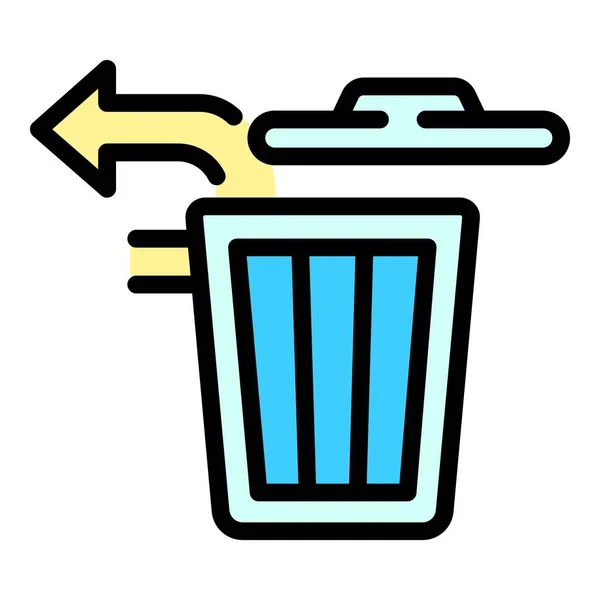 Das Mülleimer Symbol Wiederherstellen Umriss Restore Papierkorb Vektor Symbol Für — Stockvektor