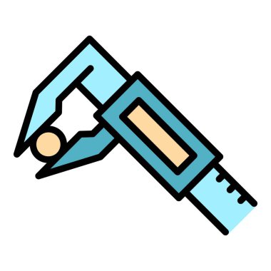 Mikrometre simgesi. Beyaz arkaplan renginde izole edilmiş web tasarımı için mikrometre vektör simgesi