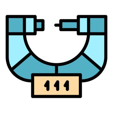 Dijital mikrometre ekipman ikonu. Beyaz arkaplan rengi üzerinde izole edilmiş web tasarımı için Dijital mikrometre ekipman vektör simgesi