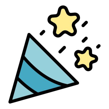 Organizatör parti ikonu. Beyaz arkaplan rengi üzerinde izole edilmiş web tasarımı için Olay planlayıcı parti vektör simgesi