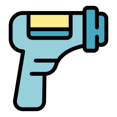 Lazer termometre korona ikonu. Beyaz arkaplan renginde izole edilmiş web tasarımı için lazer termometre korona vektör simgesi