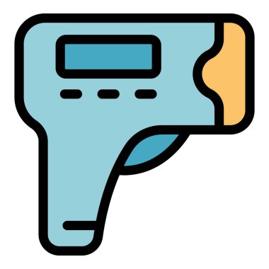 Lazer termometre temas olmayan ikon. Beyaz arkaplan renginde izole edilmiş web tasarımı için lazer termometresiz vektör simgesi