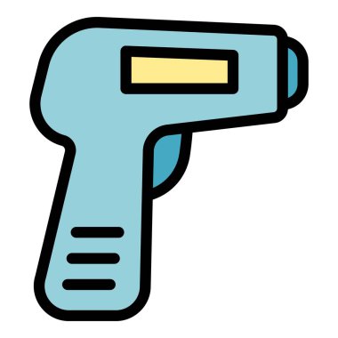 Lazer termometre görüntü ikonu. Beyaz arkaplan renklerinde izole edilmiş web tasarımı için lazer termometre görüntü vektör simgesi