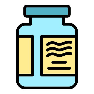 Kıvırcık saç kremi kavanozu ikonu. Beyaz arkaplan renginde izole edilmiş web tasarımı için Kıvırcık saç saç kremi kavanoz vektör simgesi ana hatları