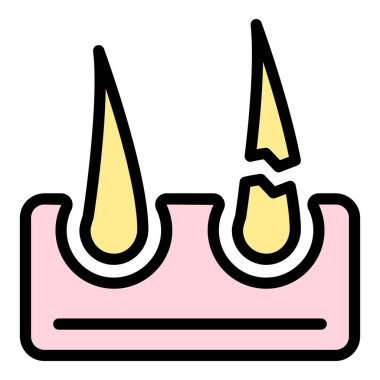 Kıvırcık saçlı kırık ikon. Beyaz arkaplan rengi üzerinde izole edilmiş web tasarımı için ana hatlı kıvırcık saç kırılan vektör simgesi