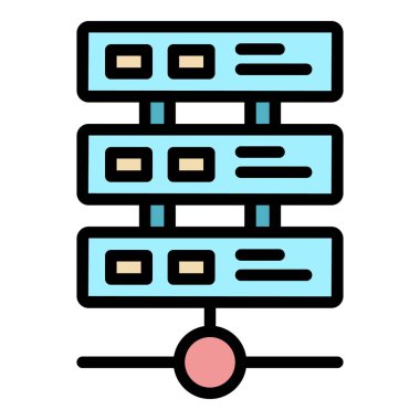 İnternet sunucusu simgesi. Beyaz arkaplan rengi üzerinde izole edilmiş web tasarımı için internet sunucu simgesi taslağı