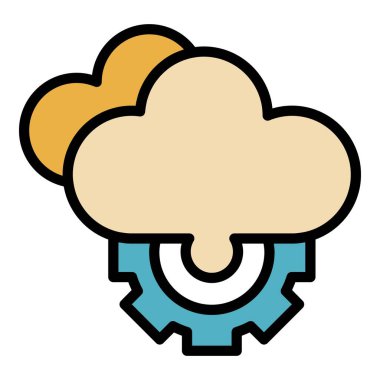 Veri bulut internet simgesi. Beyaz arkaplan rengi üzerinde izole edilmiş web tasarımı için Veri Bulutu vektör simgesi